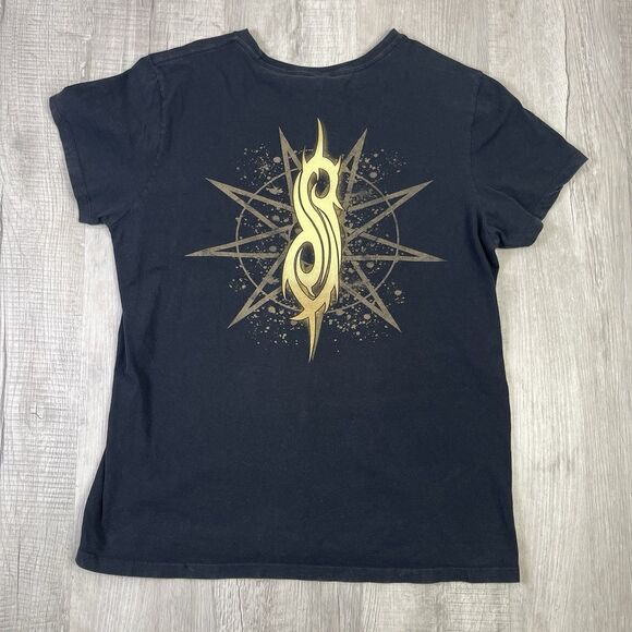 Vintage Y2K Slipknot Band Album T-Shirt Double Sided Faded Black Size Large P - Picture 6 of 6